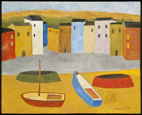 L.Spacal - Paese istriano, 1951 - olio su tela su faesite - cm 71x58